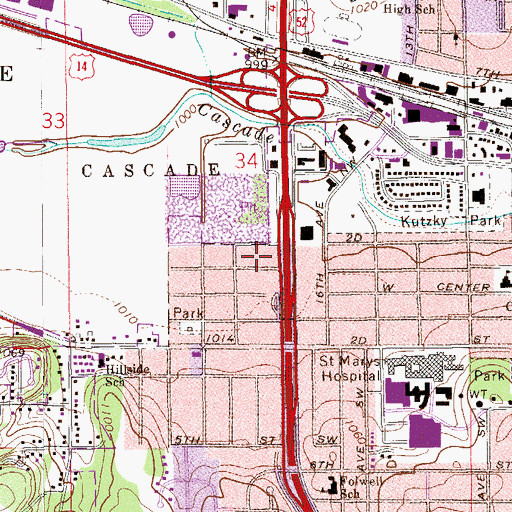 Topographic Map of Christian Science Society, MN