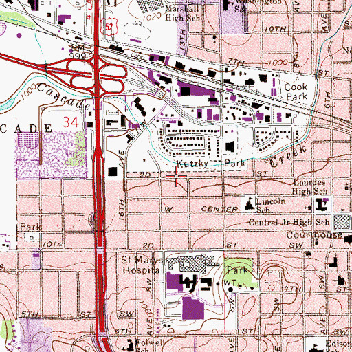 Topographic Map of New Hope Fellowship, MN