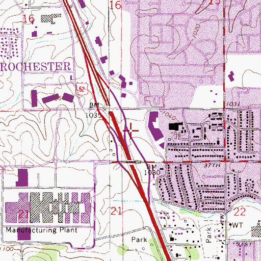 Topographic Map of Calvary Evangelical Free Church, MN
