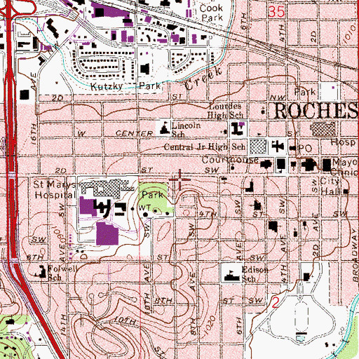 Topographic Map of Chabad-Lubavitch of Rochester, MN