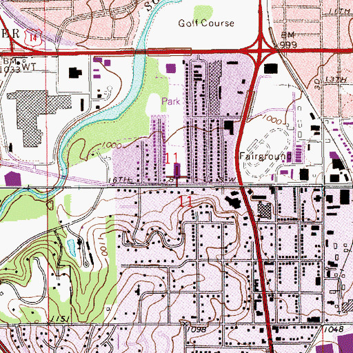 Topographic Map of First Baptist Church, MN