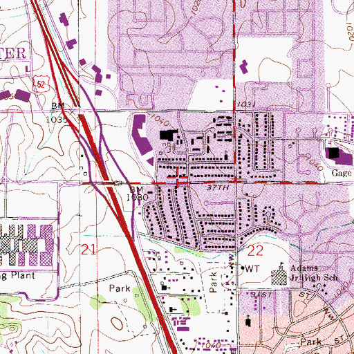 Topographic Map of Gethsemane Lutheran Church, MN