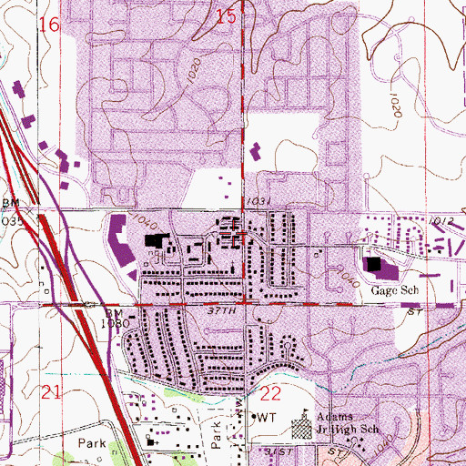 Topographic Map of Saint Luke's Episcopal Church, MN