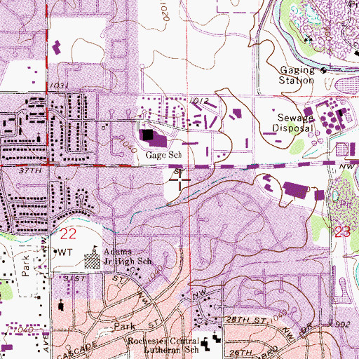 Topographic Map of Seventh Day Adventist Church, MN