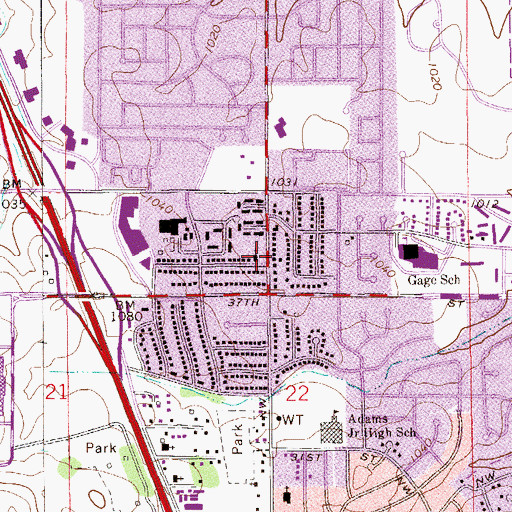Topographic Map of Elim Baptist Church, MN
