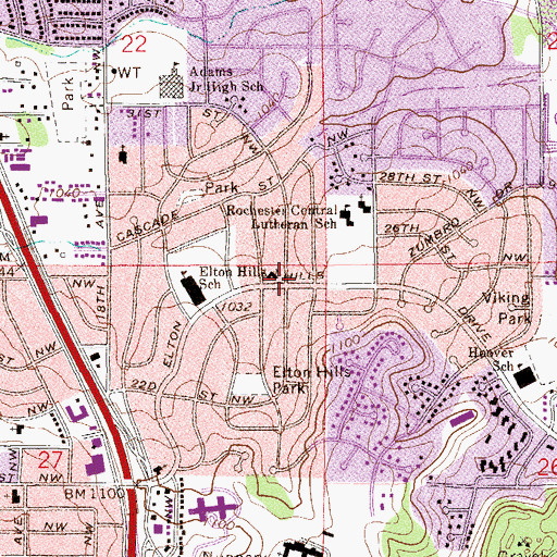 Topographic Map of Berean Community Church, MN