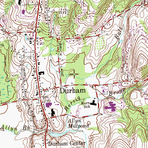 Topographic Map of Ball Brook, CT