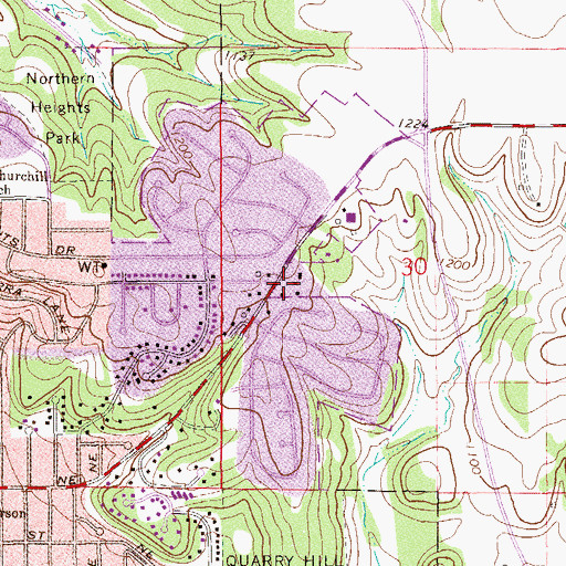 Topographic Map of Our Saviour's Lutheran Church, MN