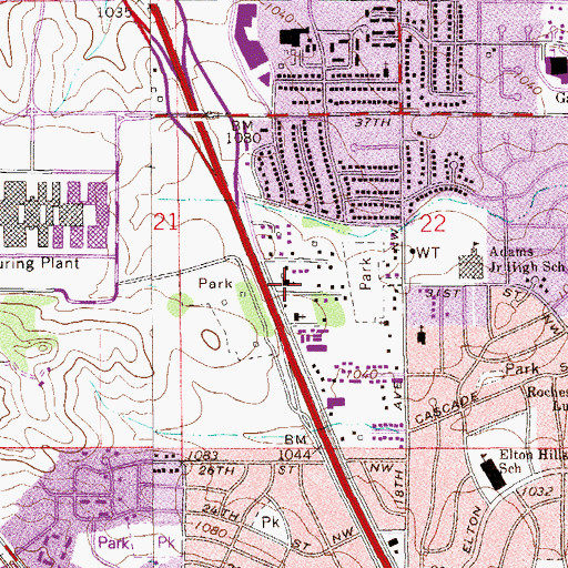 Topographic Map of First Christian Church, MN