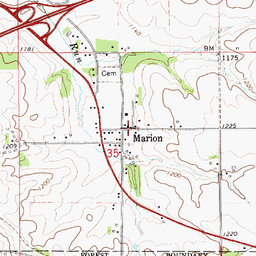 Topographic Map of Marion Church of Christ, MN