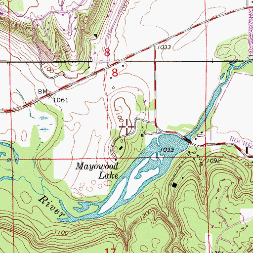 Topographic Map of Mayowood Mansion, MN