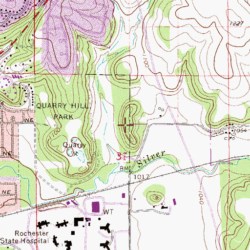Topographic Map of Quarry Hill Nature Center, MN