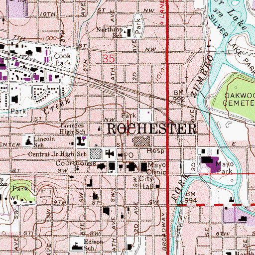 Topographic Map of Charlton North Building, MN