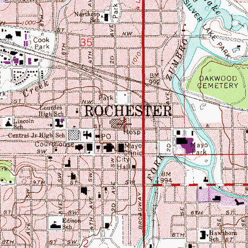 Topographic Map of Colonial Building, MN