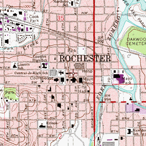Topographic Map of Gonda Building, MN