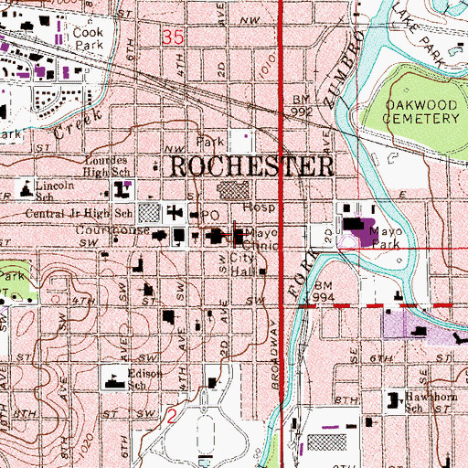 Topographic Map of Seibens Building, MN