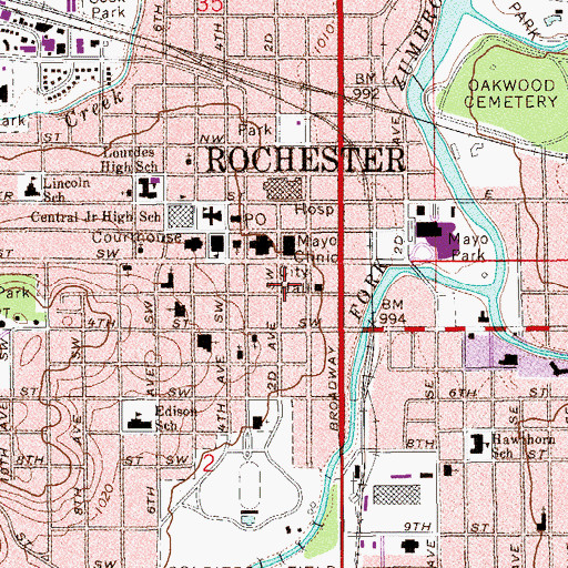 Topographic Map of Franklin Heating Station, MN