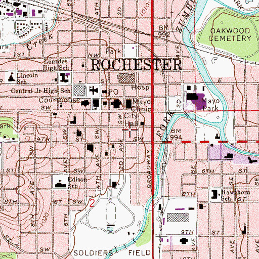 Topographic Map of Stabile Building, MN