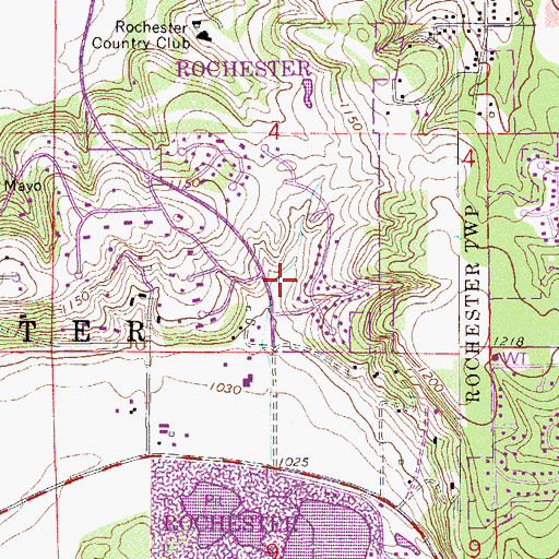 Topographic Map of Fox Valley Park, MN