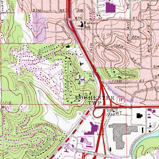 Topographic Map of Dinah Olin Bird Sanctuary, MN