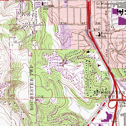 Topographic Map of Baihly Heights Tot Lot, MN