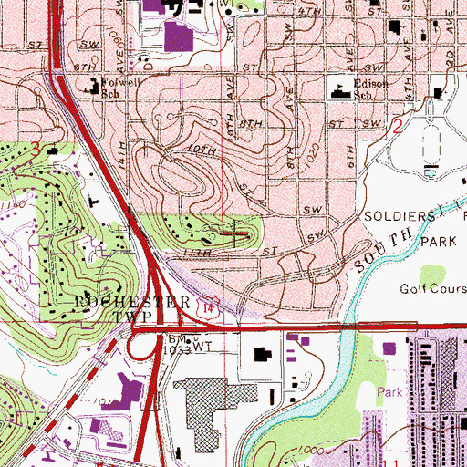 Topographic Map of Plummer House Park, MN