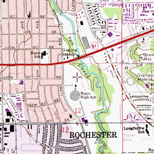 Topographic Map of Bear Creek Park, MN