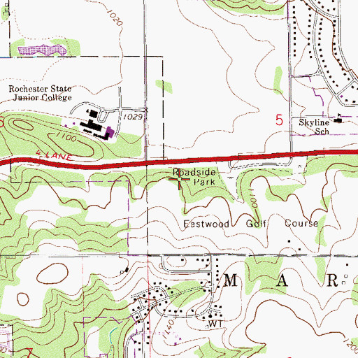 Topographic Map of Eastwood Park, MN