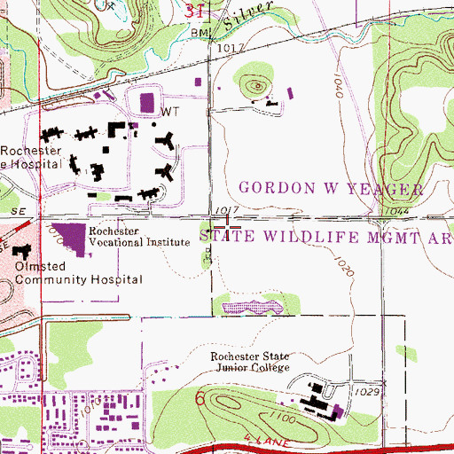 Topographic Map of Faud Mansour Sports Complex, MN
