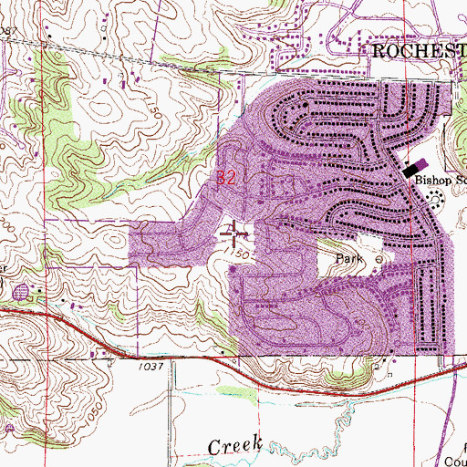 Topographic Map of Manor Park, MN