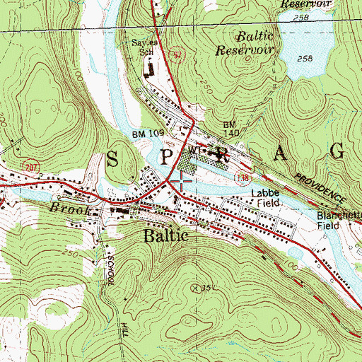 Topographic Map of Baltic, CT