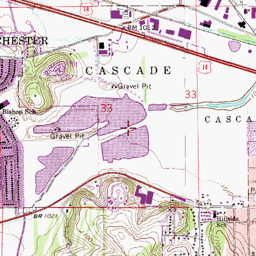 Topographic Map of Cascade Lake, MN