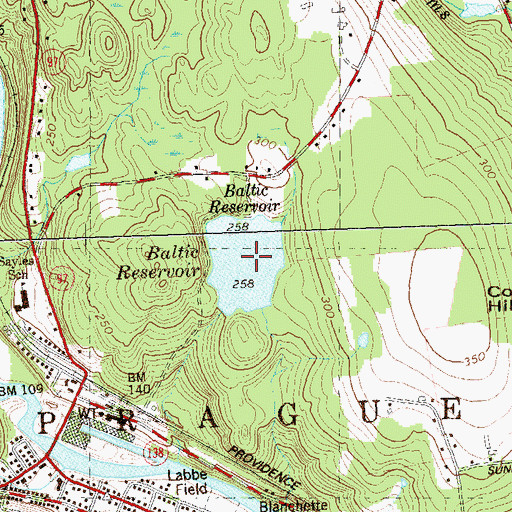 Topographic Map of Baltic Reservoir, CT