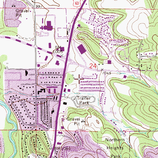 Topographic Map of Northern Slopes Park, MN