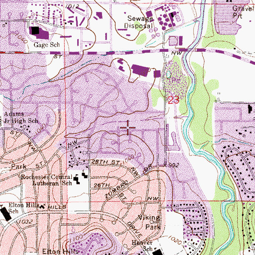 Topographic Map of Elton Hills Run Park, MN