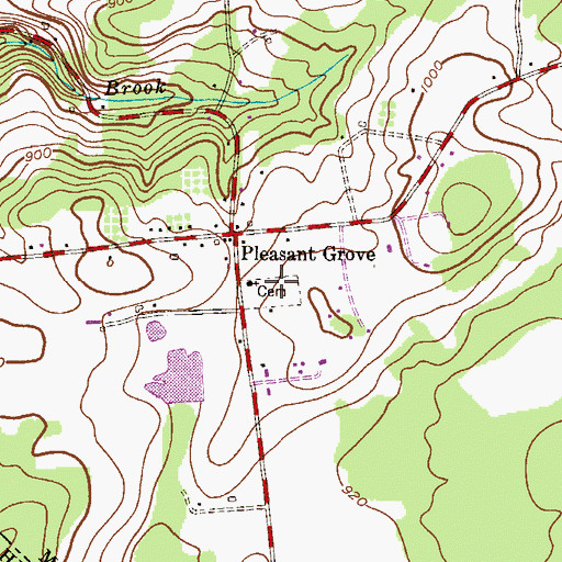 Topographic Map of Pleasant Grove Cemetery, NJ