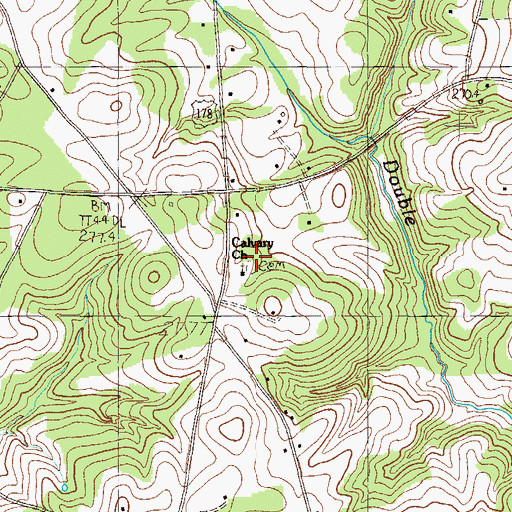 Topographic Map of Calvary Baptist Cemetery, SC
