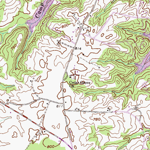 Topographic Map of Cedar Grove Methodist Cemetery, SC