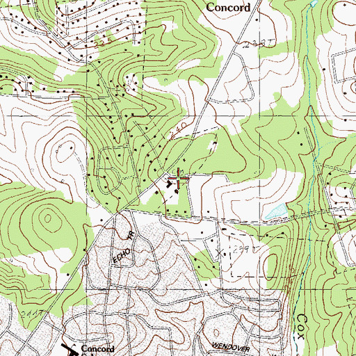 Topographic Map of Concord Baptist Cemetery, SC