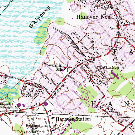 Topographic Map of Central Elementary School, NJ