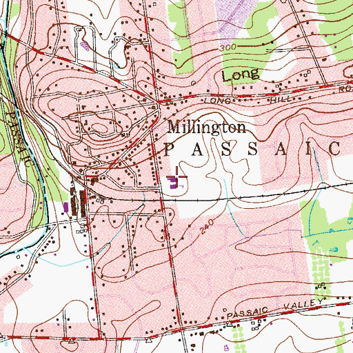 Topographic Map of Millington Elementary School, NJ