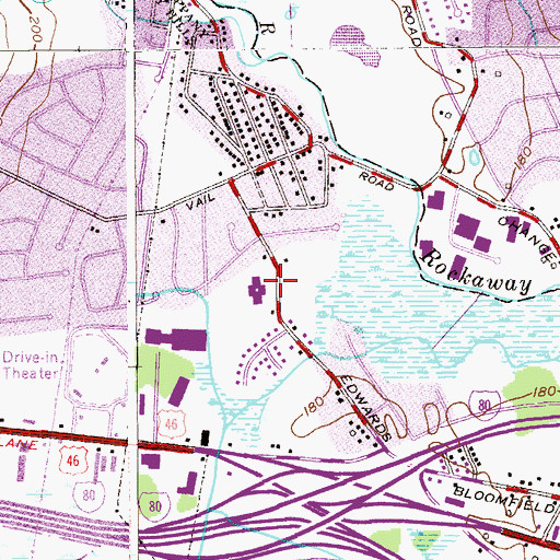 Topographic Map of Rockaway Meadows Elementary School, NJ