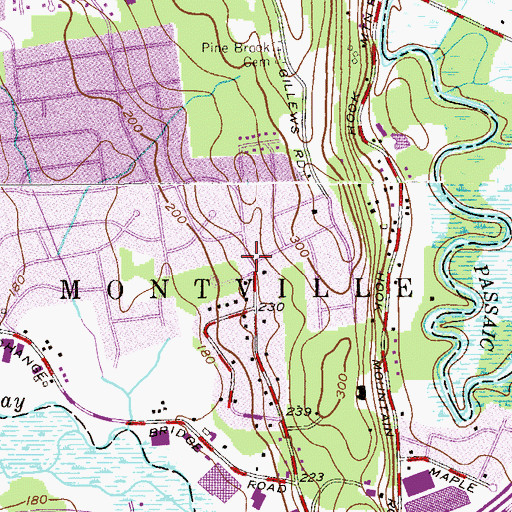 Topographic Map of Woodmont Elementary School, NJ