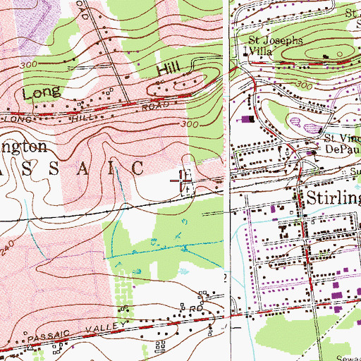 Topographic Map of Saint Vincent De Paul Catholic Cemetery, NJ