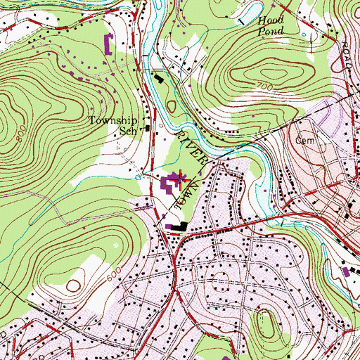 Topographic Map of Saint Clares Hospital, NJ
