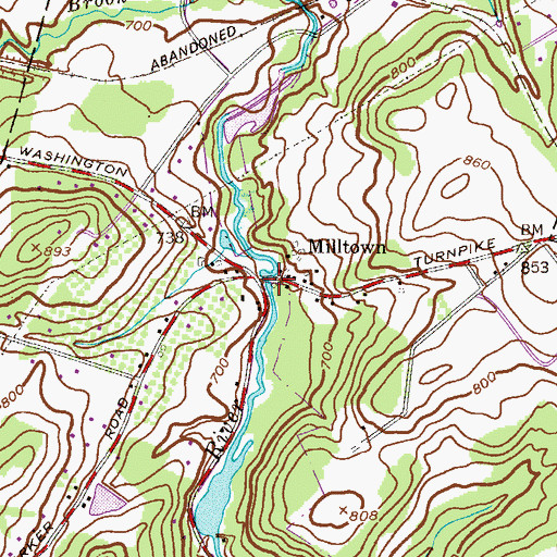 Topographic Map of Cooper Grist Mill, NJ