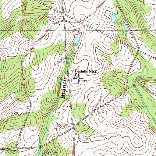 Topographic Map of Corinth Baptist Cemetery Number Two, SC