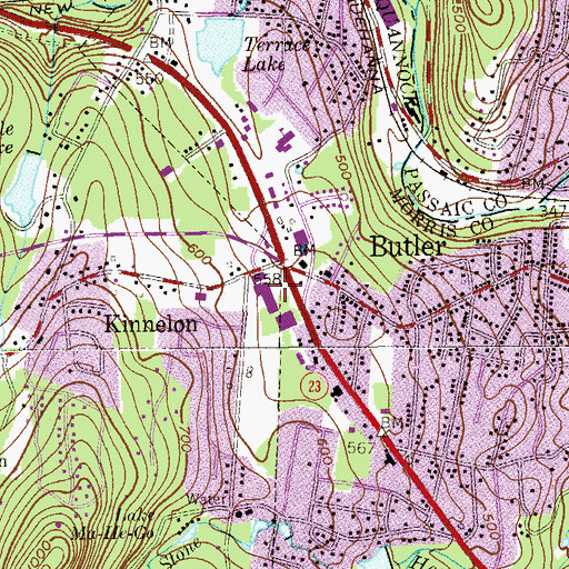 Topographic Map of Meadtown Shopping Center, NJ