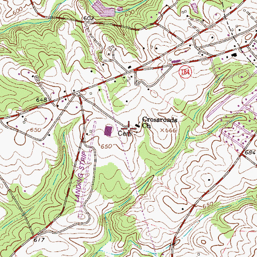 Topographic Map of Cross Roads Methodist Cemetery, SC