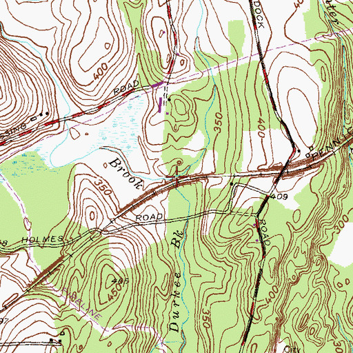 Topographic Map of Bark Meadow Brook, CT